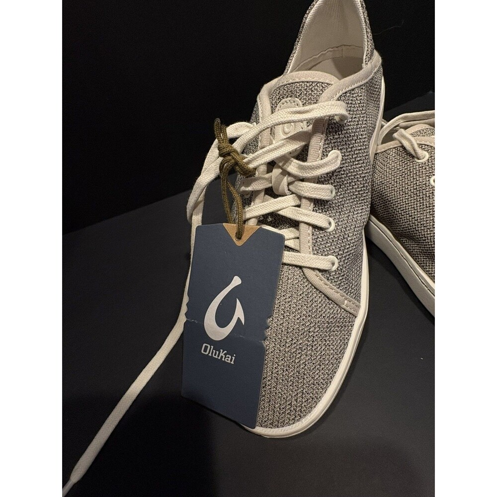 OluKai Pehuea Li Womens Size 8.5 Tapa White Sand Casual Sneakers 20379 NEW